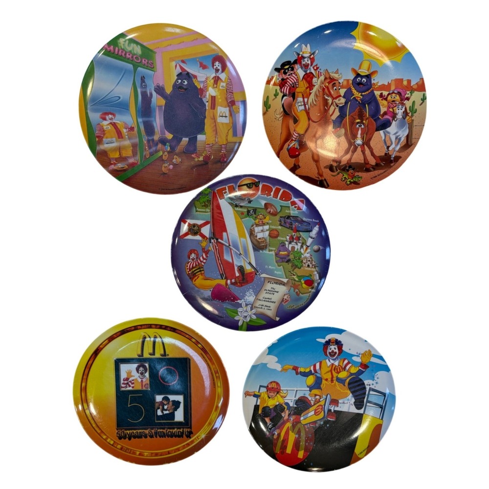 Vintage McDonalds 90s Y2K Melamine Collectors Plates Lot Grimace Birdie